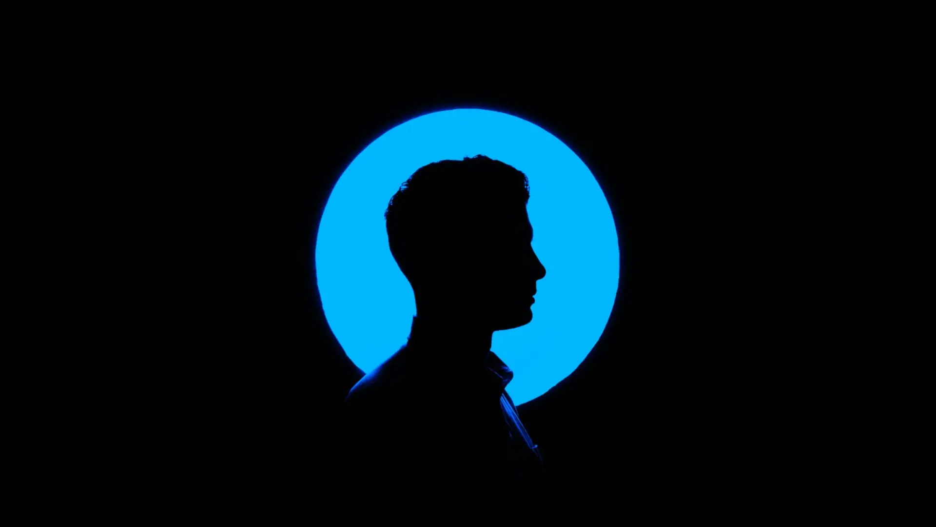 Profile and blue circle