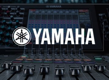 Brand Yamaha Yamaha logo with a digital mixing console