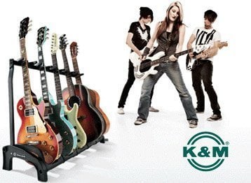 Brand K&M K&M logo with guitars and guitarists