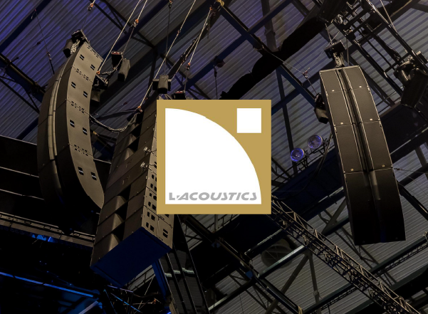 Brand L-Acoustics L-Acoustics logo with huge speakers
