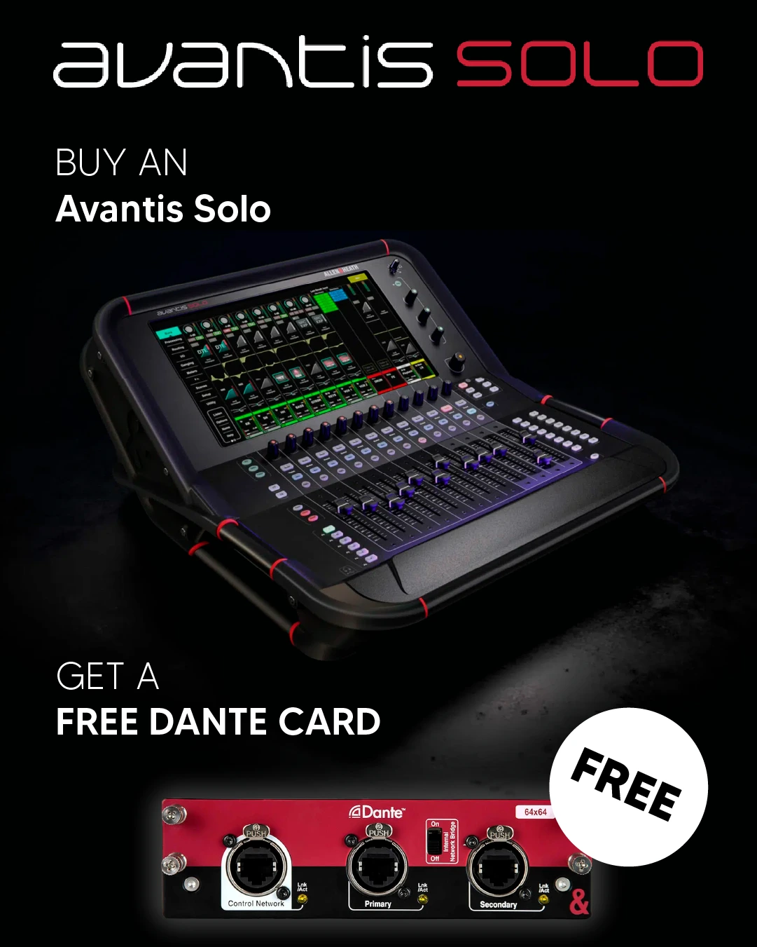 Avantis Solo + Dante Card