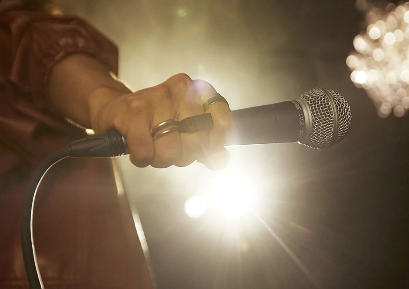 Shure sm58 on stage